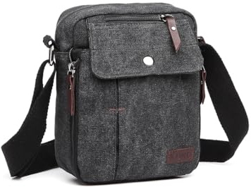 Kono Man Bag with Multi Pockets Canvas Cross Body Messenger Bag for Men