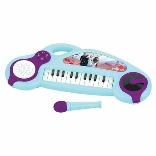 Lexibook, La Reine des neiges, Piano électronique pour Enfants avec Effets Lumineux, Microphone, Batterie, Haut-Parleur intégré, mélodies de démonstration, Lecteur DJ, Mauve/Bleu, K704FZ