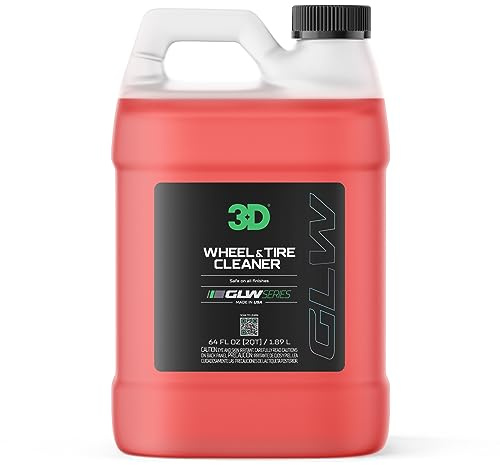 3D GLW Series Wheel & Tire Cleaner – Deep Cleaning All-in-One Formula | Removes Brake Dust, Grime, Tire Browning | Safe on All Wheels | DIY Car Detailing |64 oz