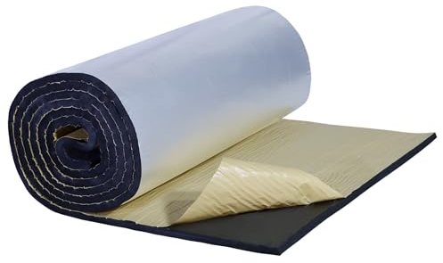 CCLIFE Aislante Térmico 25mm con capa de aluminio Autoadhesivo Homologado por ECM acustico Insonorización Coche, resistente a la humedad y al fuego, aislamiento acústico 1 x 4m