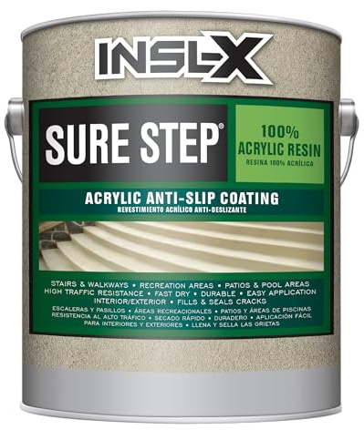 INSL-X Sure Step Acrylic Anti-Slip Paint, Saddle Brown, 1 Gallon (Pack of 1)