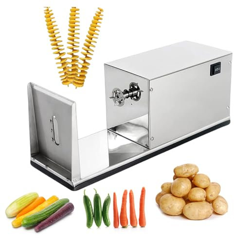 aallwwsso Máquina de Torre de Patatas,Cortadora de Patatas eléctrica, Cortador Espiral de Papas, Cortador de Papas Fritas, Cortador de Vegetales