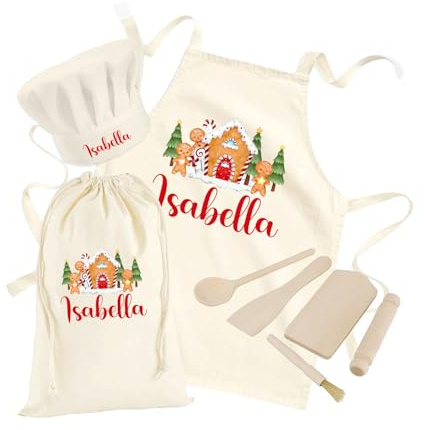 Hoolaroo Personalised Kids Aprons For Cooking Childrens Baking Gifts Personalised Apron Kids Cooking Utensils Set Wooden