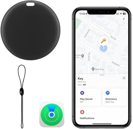 [Apple MFi Certified] LBPRT Airtag Tracker 1 Pack, Smart Key Finder Air Tag Work with Apple Find My (iOS Only, Android not Supported), Item Locator for Bag/Luggage Suitcase/Wallet. Replaceable Battery