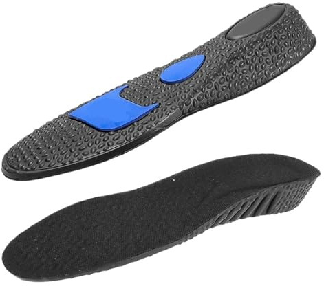 Svart luftkudde stötdämpning höjd ökade innersulor sport löpning fötter minnesskum skor dyna andningsbara innersulor (3,5 cm 45-46)