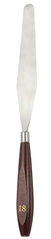 QUARKZMAN Coltello Da Pittura 5.35 X 0.94 In Acciaio Inox Spatola Strumenti Per Pittura Con Manico In Legno Di Faggio Per Miscelazione Stesura Acrilico Olio Tela Rosso/Argento