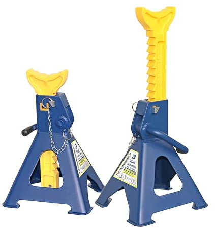 Superokay 3 Ton (6600 lbs) Jack Stands with Double Locking Pin, Heavy Duty Steel Car Jack Stands for SUVs, Sedans & Light Trucks, Adjustable Height 11.8 to 17.4, Large Stable Foot Base, 1 Pair