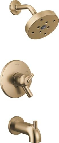 Delta Faucet Trinsic 17 Series Dual-Function Tub and Shower Trim Kit, Shower Faucet, Single-Spray H2Okinetic Shower Head, Champagne Bronze T17459-CZ (Valve Not Included)