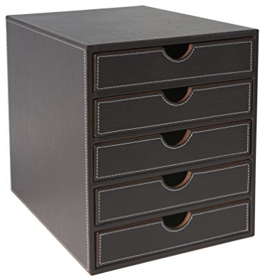 OSCO Faux Leather 5 Tier Papersorter - Brown