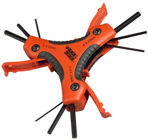 Black & Decker BDHT0-71628 Set 9 Chiavi Esagonali a Brugola