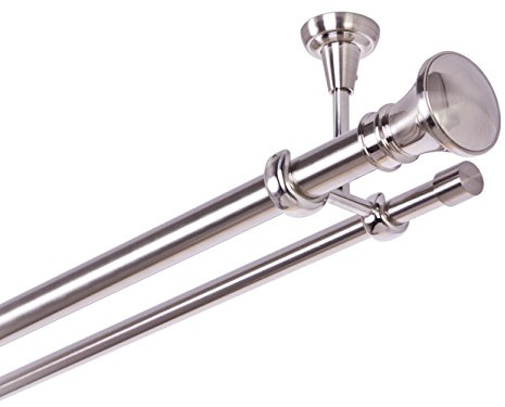 ASTA PER TENDA 25/16 mm 2 di Corsa Fissaggio a Soffitto Acciaio Inossidabile Effetto Metallo, 420