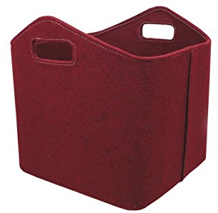 Filzkorb Kaminzubehör Holzkorb in verschiedenen Farben Höhe 37 cm (Rot)