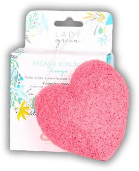 LADY GREEN | Spugna Meravigliosa Konjac - Viso - Rosa - Pulisce, Purifica & Esfolia - 100% Fibre Vegetali Naturali - Tutti i Tipi di Pelle