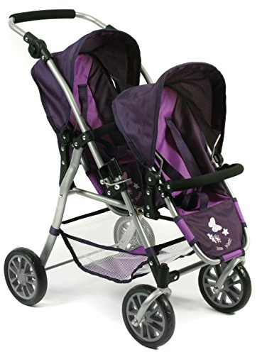 Bayer Chic 2000 691 25 - Tandem Puppen Buggy Twinny, Pflaume, lila, 63 x 43 x 77 cm