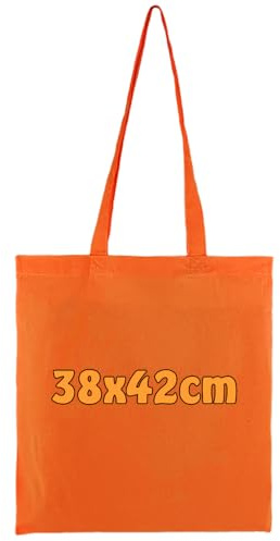 Cottonbagjoe (10, 25, 100, 250 Pack Baumwolltasche zum Bemalen | mit Zwei Langen Henkeln | 38x42cm | Jutebeutel | Wurfbeutel Karneval | unbedruckt