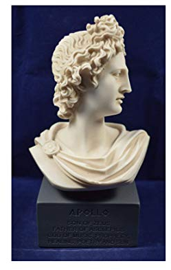 Apollo Skulptur Statue antiker griechischer Gott der Sonne und Poesie Museum Reproduktion Büste