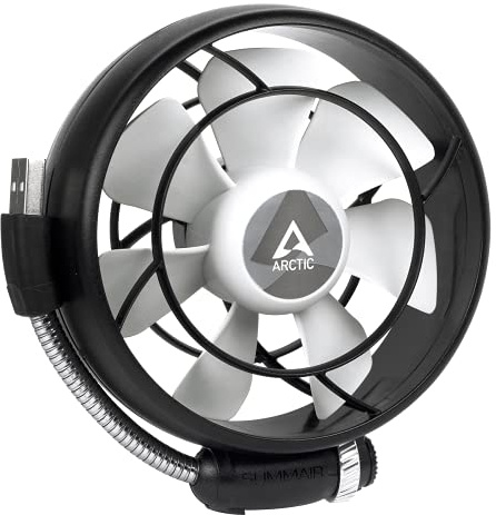 ARCTIC Summair Light – mobil USB-fläkt för skrivbordet, bordsfläkt/stående fläkt, tyst driftsljud, 900–2100 varv/min. - Svart