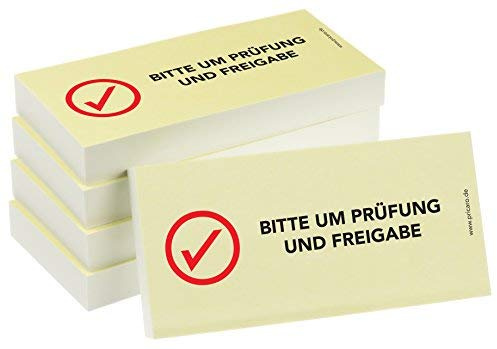 PRICARO Haftnotizen Bitte um Prüfung und Freigabe, 100 Blatt, 5 Stück