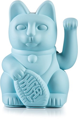 Donkey Products - Lucky Cat Blue - blaue Winkekatze | Japanische Deko-Katze in stylischem matt-Farbton, ca. 15 x 10,5 cm