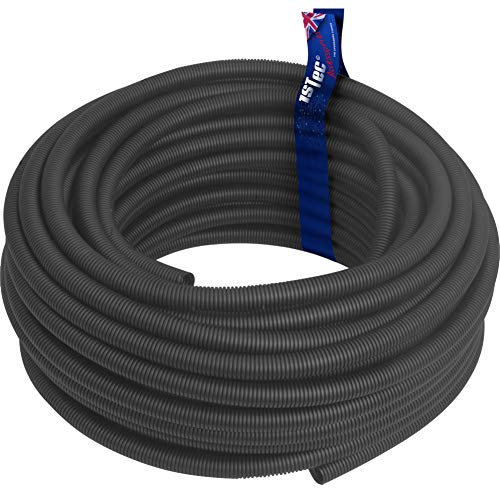1STec 50m 20mm External 14mm Internal Underground Cable Conduit Ducting Hose Pipe Channel for TV Coax, Electric Wire, Garden Lights, Fish Pond Low Voltage Pumps, Power Socket Lead Burial 50 Metre