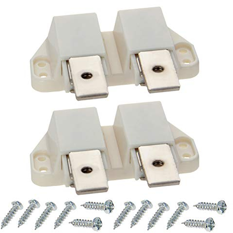 MroMax Doppelter Touch-Schnappverschluss, magnetisch, für Möbel, Schränke, kleine Türen, Glastüren, Kleiderschrank, Türen, Schrank, weiß, 2 Stück