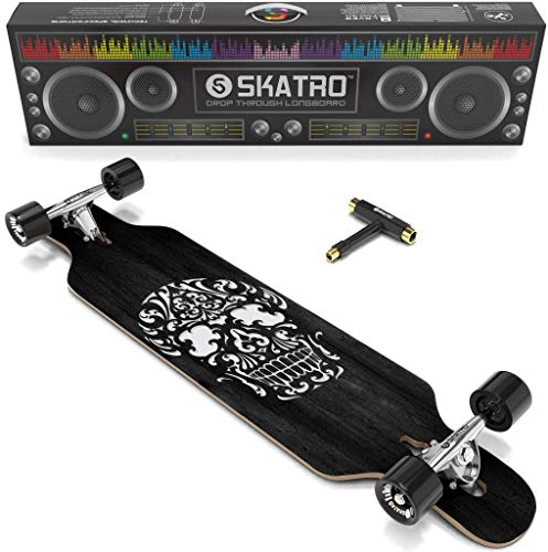 Skatro Drop Through Longboard Skateboard Freeride - Inklusive T-Tool
