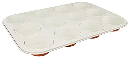 Dr. Oetker DieMaus - Molde para magdalenas (12 unidades, forma cuadrada, chapa de acero, revestimiento antiadherente reforzado con cerámica), color naranja y crema
