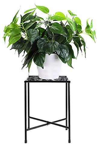 SUMTree Vintage-Pflanzenhocker aus Eisen,Blumentreppen,Gartenregal,Pflanzenregal,Dekoration für Balkone,Innenhöfe,Gärten(Schwarz,Quadrat)