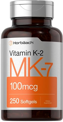 Horbäach Vitamin K2 MK7 100mcg | 250 Softgels | Non-GMO, Gluten Free Supplement