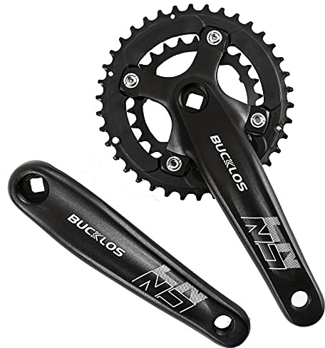 BUCKLOS Double/Triple 64/104 BCD Square Taper Bike Crankset - 2x/3x Mountian Bike MTB 170mm Bicycle Cranksets with 22/24/26/32/38/42/44T Chainring for 8/9/10 Speed