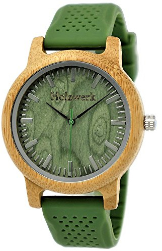 Henny Klein Holzwerk Germany® Designer Unisex Uhr Herren-Uhr Damen-Uhr Öko Natur Vegan Holz-Uhr Armband-Uhr Analog Klassisch Quarz-Uhr Silikon Kautschuk Armband und Holz Gehäuse Schwarz