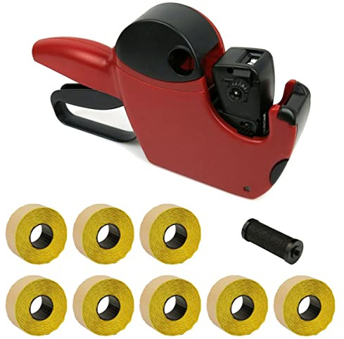 Preisauszeichner Jolly C6 6-stellig Set inkl. 8 Etikettenrollen + Farbrolle | Komplett-Set, einfacher Etikettenwechsel, 8 Rollen nach Wahl, 1 Ersatzfarbrolle