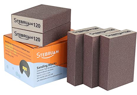 5 PCS Schleifschwamm,grob/mittel/fein/superfein 120 Körnung Spezifikationen Schleifpads Sortiment für Holz Metall Wandschaum Trockenbau