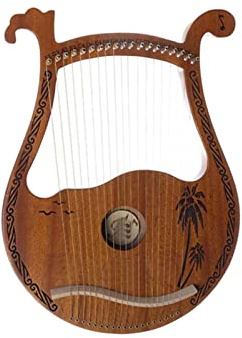 Lyre Harfe Kleine Geschnitzte Anfänger 16/19 Saiten Leier Harfe Mahagoni Mit Saiten-Stimmschlüssel (Color : 19 string)