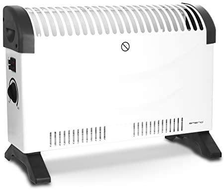 Emerio Elektroheizung Konvektor max. 2000W mit verstellbarem Thermostat Heizgerät mobil 3 Heizstufen (750W/1250W/2000W) energiesparend einstellbar stabile Standfüße mobil durch Griffe CH-128215