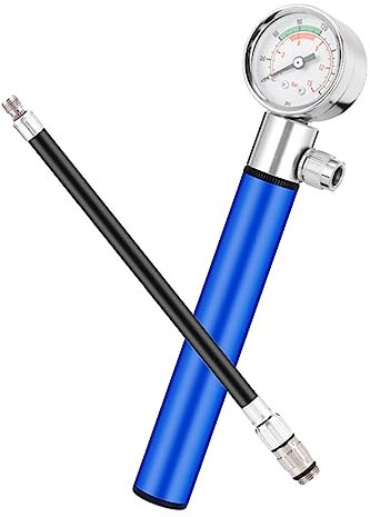 Homoyoyo Aluminium Ballpumpe Mit Manometer Handpumpe Für Basketball Fußball Volleyball Und Fahrräder Tragbare Und Langlebige Sportluftpumpe Blau