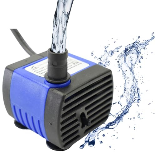 Conquerall CHA-220 240L/H 60GPH AC 110V Submersible Pump 3W Mini Ultra Quiet Water Pump 1.64ft High Lift for Fish Tanks, Small Ponds, Fountains, Water Features, Statues, Hydroponics and Pet Fountains