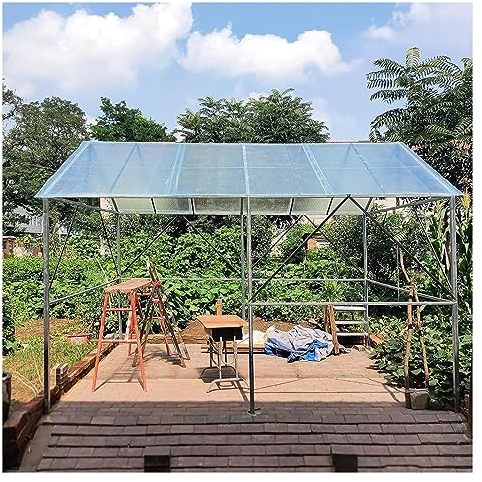 Rygcrud Gewächshaus Polycarbonat-Platten, Bedachungsplatte Regensicher Isolierung Vordach - Abdeckung Glasfaser - Leicht Zu Biegen Und Zu Schneiden, 0,8 Mm Dick (Farbe : klar, Größe : 59.1 x3.3')