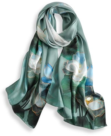PoeticEHome Sciarpa Lunga in 100% Seta di Gelso - Scialle Oversize Donna per Testa, Collo e Capelli con Elegante Confezione Regalo (170x53cm)
