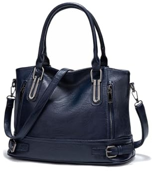 Aileese Handtaschen und Geldbörsen für Damen, Tragegriff oben, Crossbody-Tasche mit verstellbarem Riemen, PU-Schultertaschen für Damen, Stil 1 blau, 13.5 inch