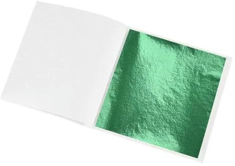 QIUMING 100 Stück DIY 9 x 9 cm goldenes und silbernes Folienpapier, Malerei, Blattgold, Kunsthandwerk, Papier, Geburtstag, Party, Hochzeit, Dekorationen