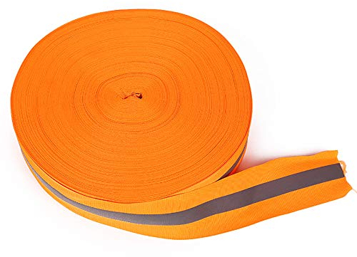 Barriera Della Cintura, 50 Metri Cintura da Cucire in Tessuto Riflettente con Strisce Riflettente, 5,5 Cm/50 Yard Materiale Di Avvertimento Riflettente Materiale Fluorescente Cinghia Di Polizia a Fasc