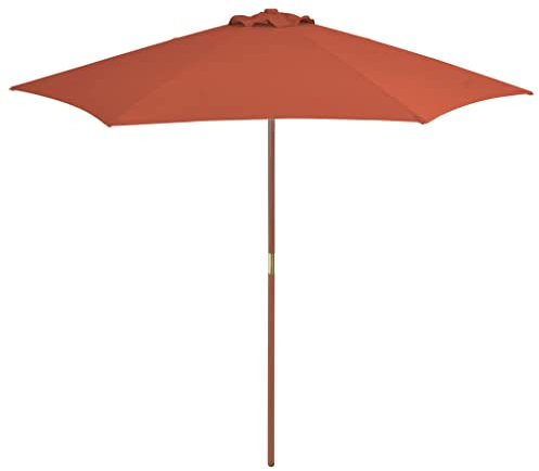 BUKSCYJS Ombrellone,Ombrelloni da spiaggia,mbrellone da giardino，Ombrellone da Esterni con Palo in Legno 270 cm Terracotta Per balconi, giardini, terrazze e
