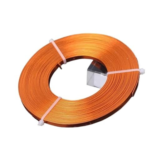 LPHFDCS Schmuckdraht 10 Meter/Rolle, 5 x 1 mm, 12 Farben, Flacher Aluminium-Weichmetalldraht for die Schmuckherstellung, DIY-Bastelschnur Basteldraht DüNn(Color7)