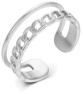 Gu Feng Einfache und modische durchbrochene Kandare Kette Doppelring Frauen Persönlichkeit offener Ring