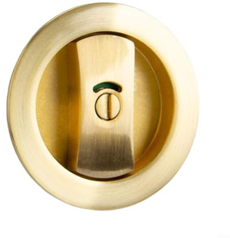 Serratura invisibile per porta scorrevole, con serratura per porta scorrevole da bagno, in nichel satinato, kit per porta scorrevole da 35 a 50 mm, per porte scorrevoli in legno (oro)