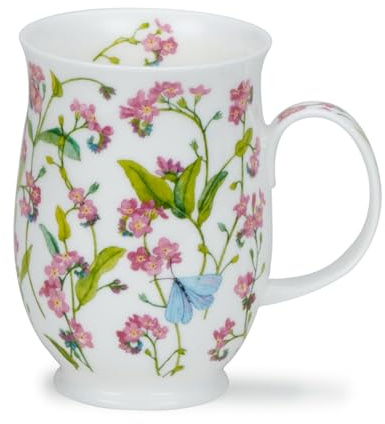 Dunoon Suffolk Mug en porcelaine fine Motif floral Forget Me Nots Rose 0,31 l