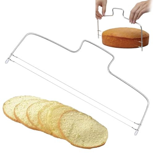 NHQZ Taglia Pan di Spagna Regolabile, Filo Taglia Torta a Strati, Archetto Taglia Torta Acciaio Inox, Cake Cutter, Tagliatorta a Fette per Casa, Pasticceria, Torta Taglierina Affettatrice, 1 Pezzi