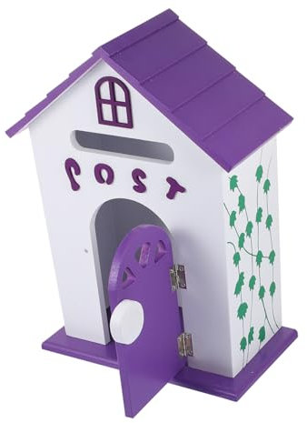 DIYEAH 1 Boîte À Suggestions Peinte À Suspendre Décoration De Boîte Aux Lettres Boîtes Aux Lettres Montées Boîte Aux Lettres Décorative Petite pour Maison Violet