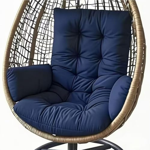 AQIGR Hängesessel Kissen, Garten Polster, Auflage für Hängeschaukel, Hängekorb Sitzkissen, Waschbar Schaukelstuhl Sitzkissen Hängestuhl Sitzauflage(Navy Blue)